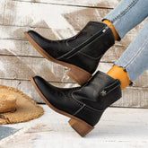 Botas de jinete de corte medio con bordados estilo western vintage